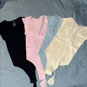 4 Intimately by Free People Ribbed Bodysuit Black, Pink, Blue, Cream